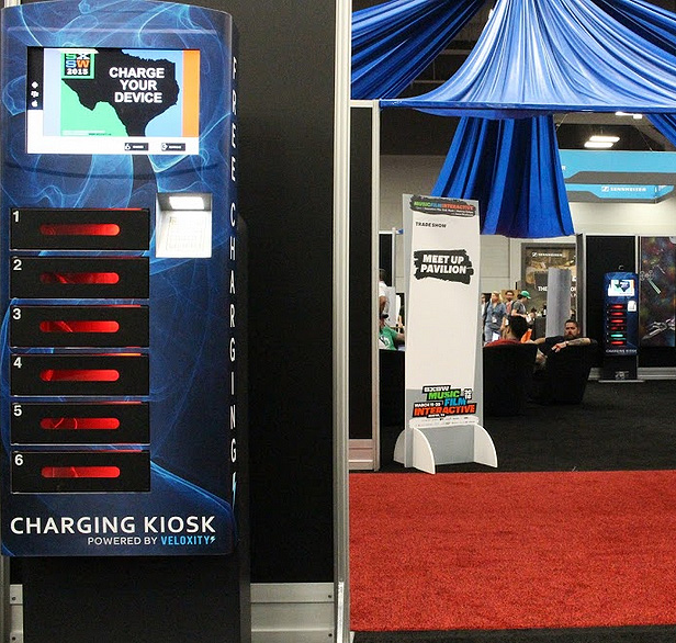 Veloxity charging lockers at SXSW 2016