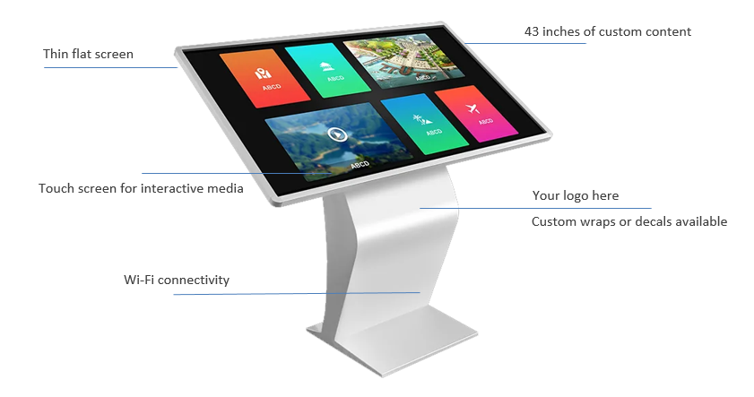 rent horizontal touch screen for events wayfinder